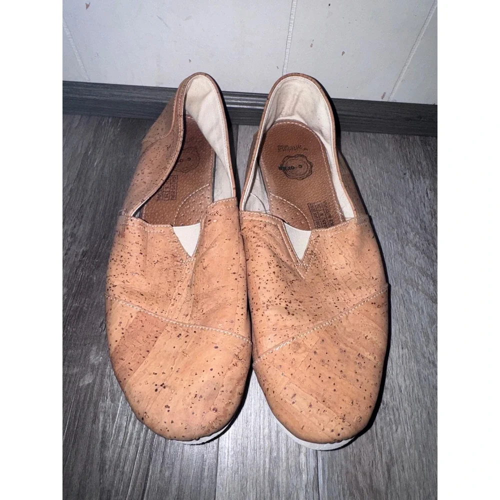 Artelusa C-Cork Natural Cork Slip On Alpargata Flats Tan size 6